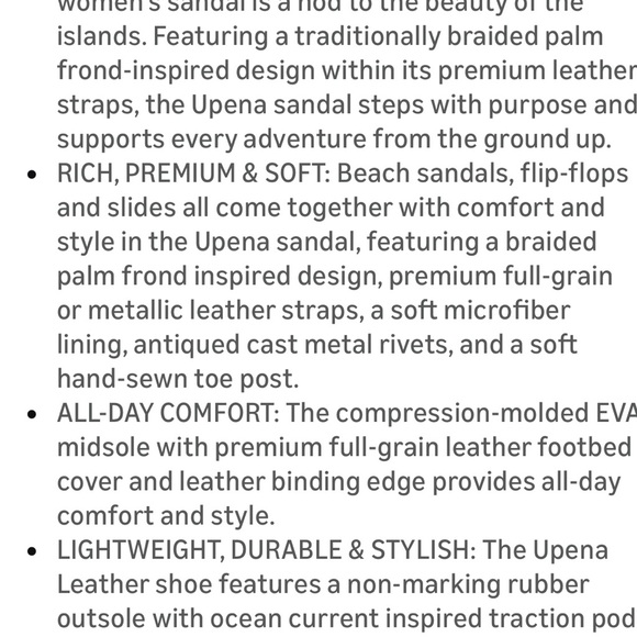 OluKai Upena Women’s 7 Cedarwood Flip Flop, Sandals Sludes - Picture 7 of 8